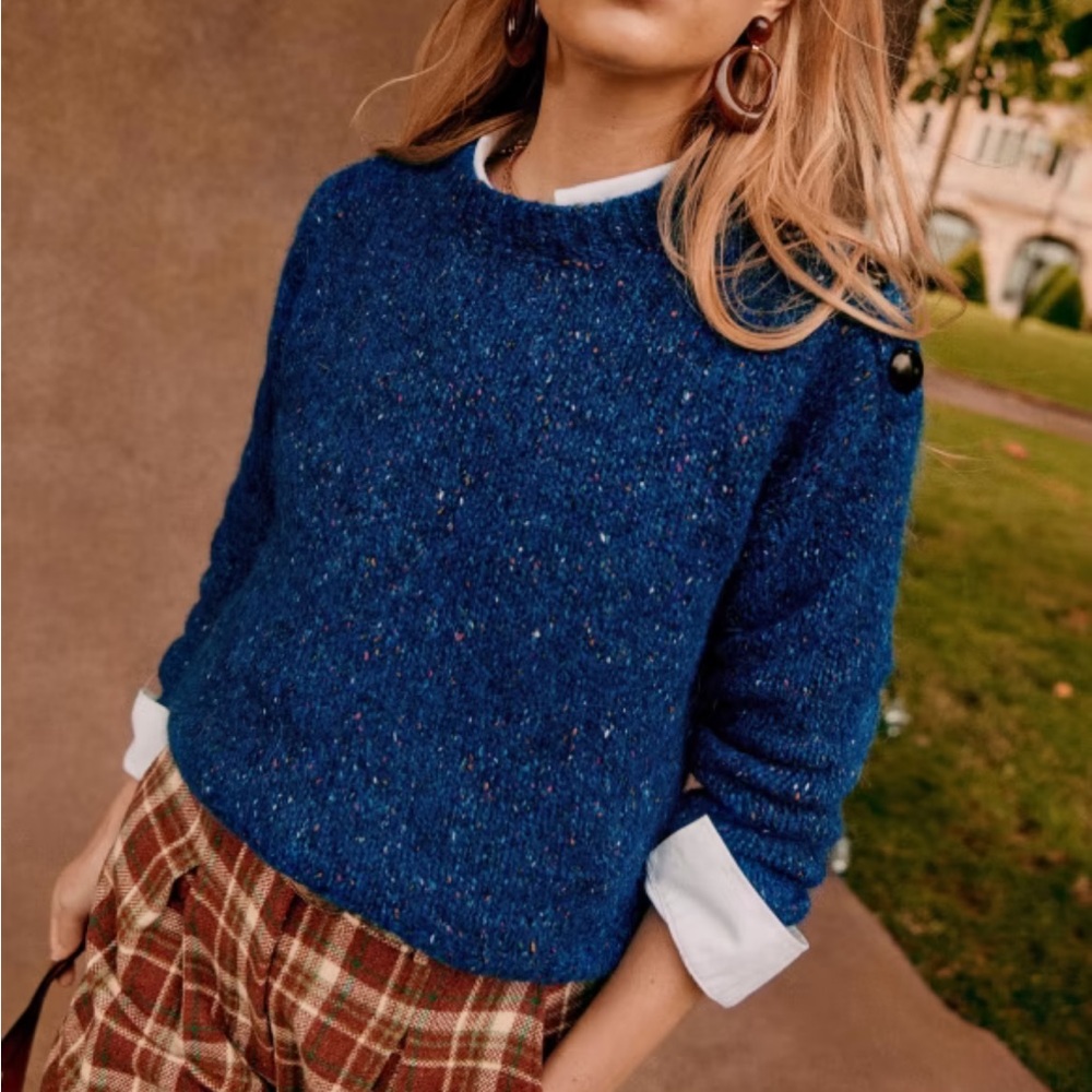 Sezane Lucie - Blue Crew Neck Sweater